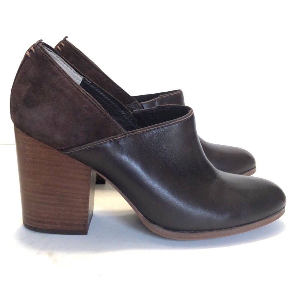 Lucca Lane Kaison Brown Block Heel Almond Toe Leather Shooties size 9M